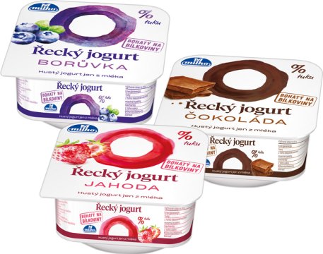Jogurt odtučněný jahodový; Jogurt odtučněný borůvkový; Jogurt odtučněný čokoládový