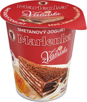 Smetanový jogurt z Valašska s příchutí Marlenka med, kakao, vlašské ořechy 8%, 150 gr.