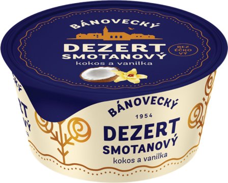 Smetanový dezert s ochucující složkou kokos-vanilka 135g