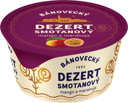 Smetanový dezert s ochucující složkou mango-marakuja 135g