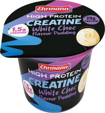 Proteinový pudinkový dezert s příchutí bílé čokolády s kreatinem