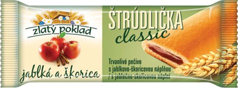 Trvanlivé pečivo s jablečnou náplní.